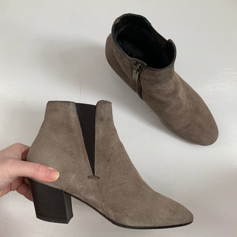 Aquatalia Suede Leather Ankle Booties 7 - Picture 1 of 8